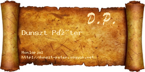 Dunszt Péter névjegykártya