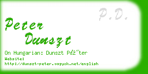 peter dunszt business card